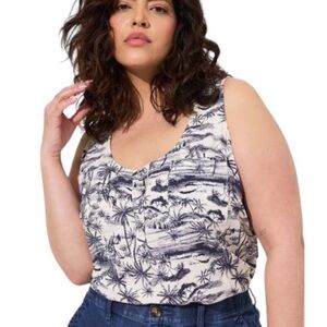 Size 2: Torrid Challis Henley Pocket Sleeveless Tank